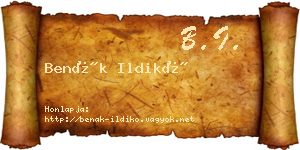 Benák Ildikó névjegykártya